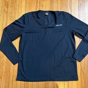 Snap On Tools Shirt Mens XL Black Long Sleeve Henley Performance